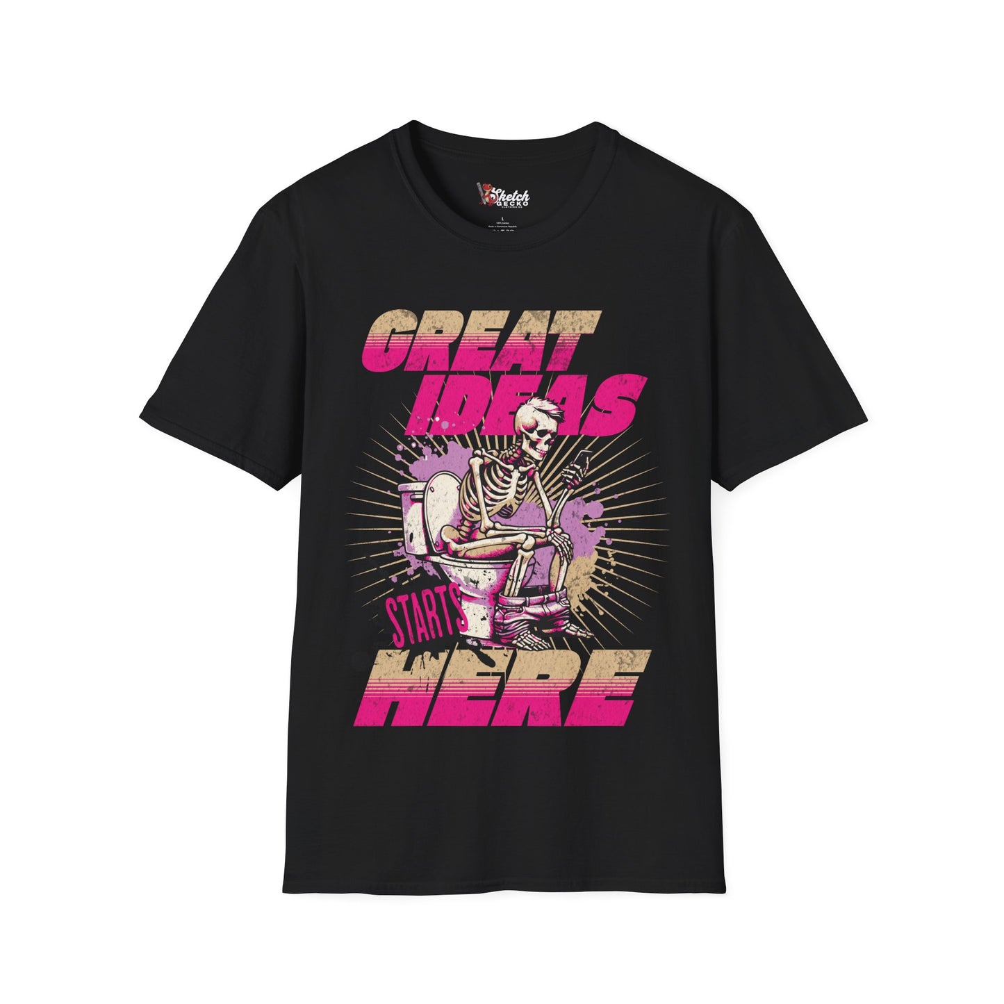 Great Ideas Skeleton Unisex Softstyle T-Shirt – Creative Graphic Tee for Inspiration and Motivation