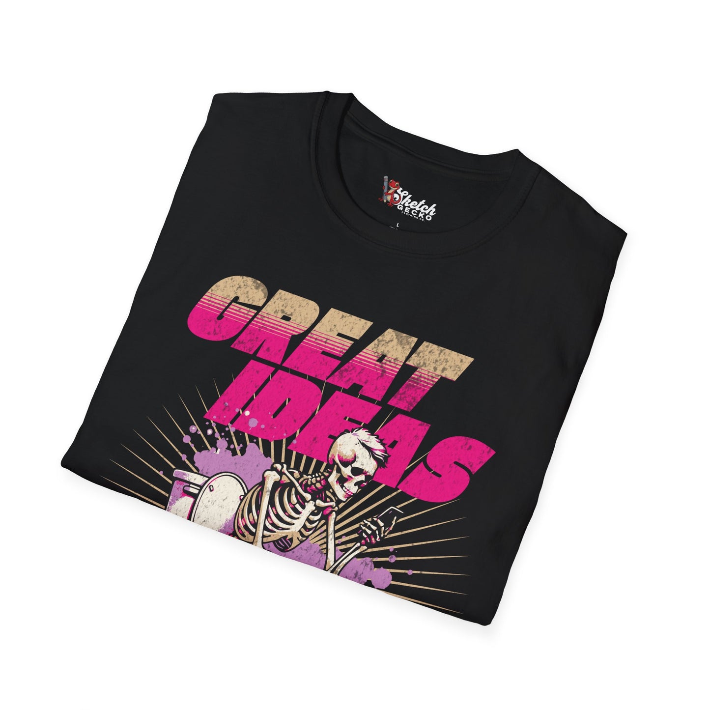 Great Ideas Skeleton Unisex Softstyle T-Shirt – Creative Graphic Tee for Inspiration and Motivation