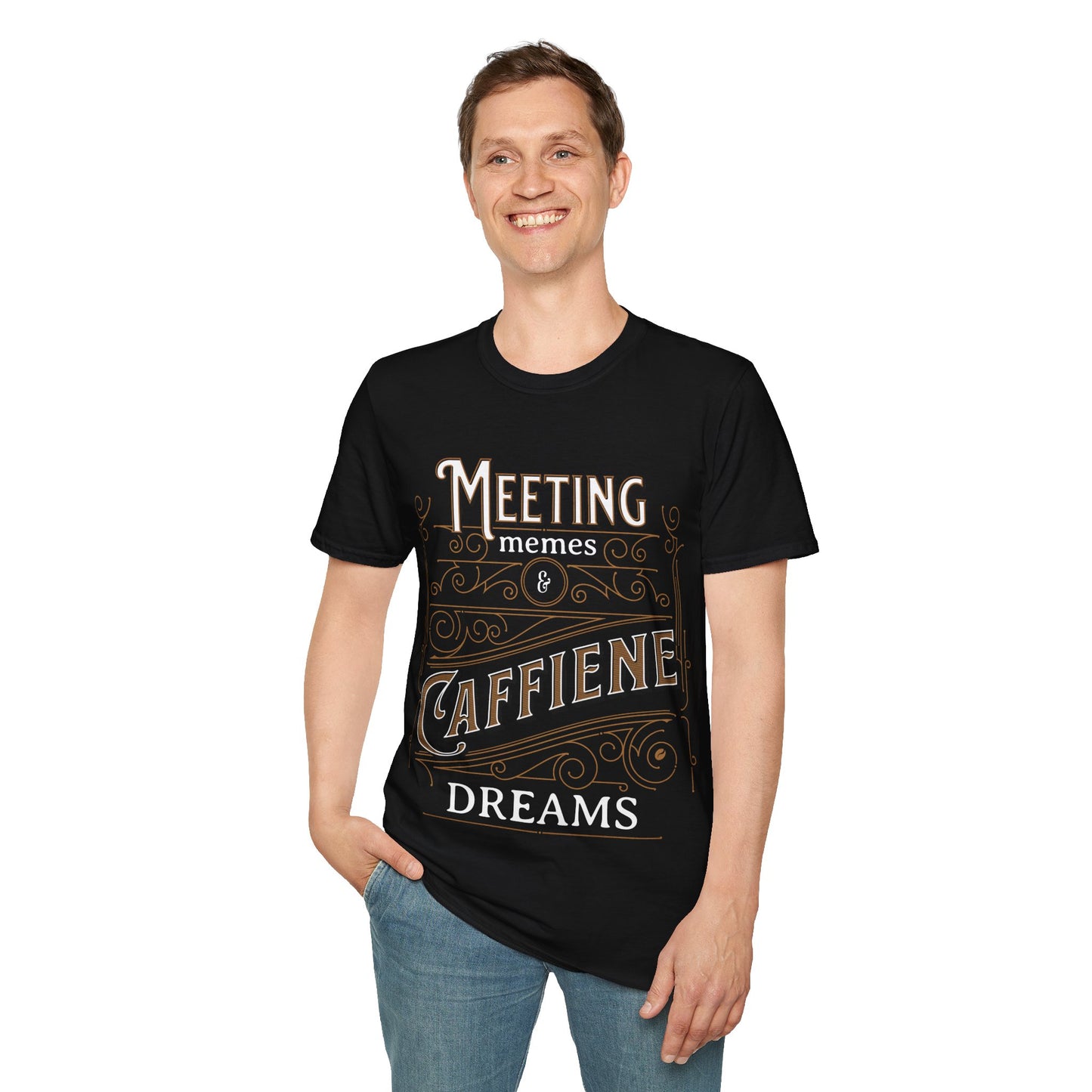 Caffeine Dreams Unisex Softstyle T-Shirt - Perfect Gift for Coffee Lovers