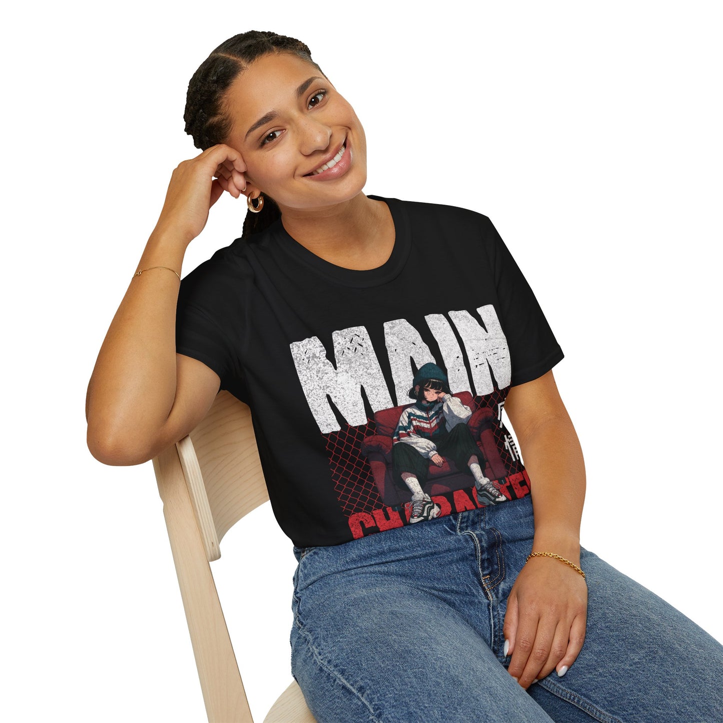 Main Character Unisex Softstyle T-Shirt - Cool Graphic Tee for Anime Fans