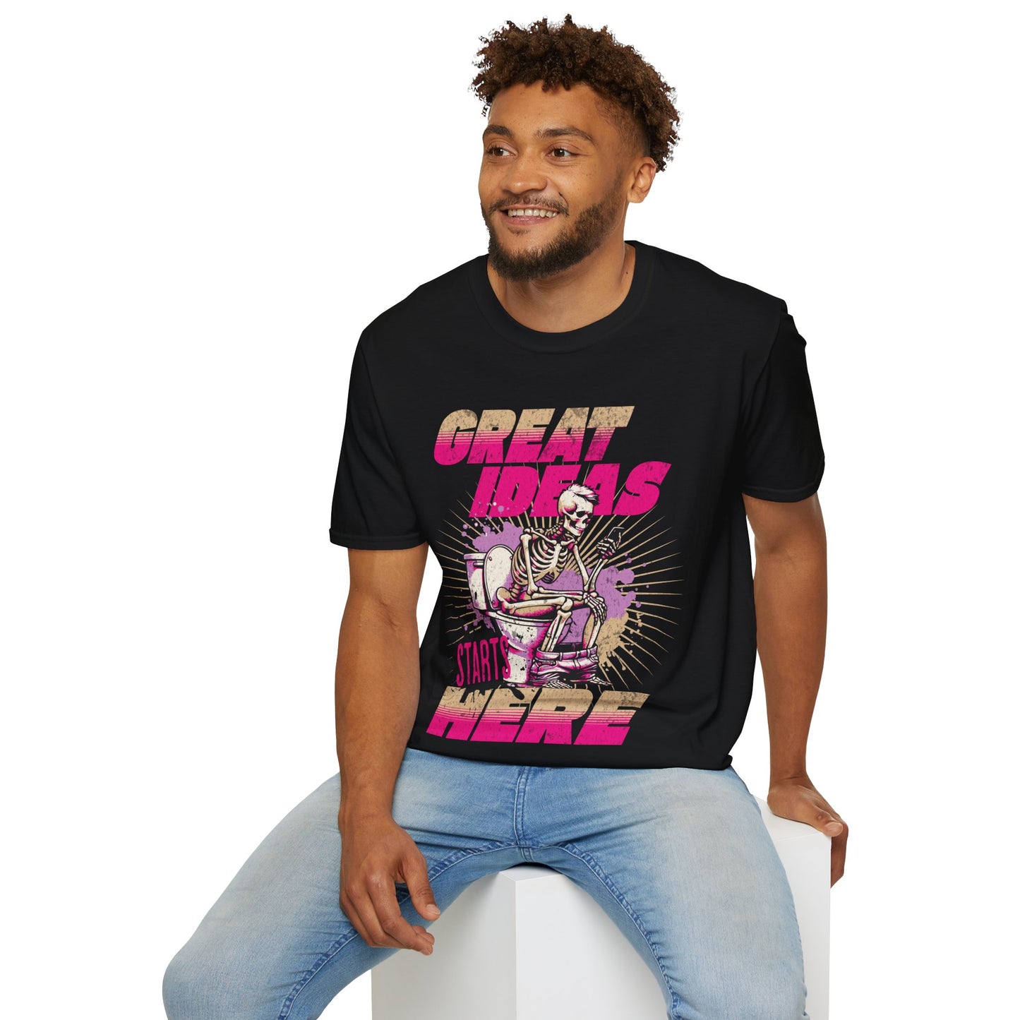 Great Ideas Skeleton Unisex Softstyle T-Shirt – Creative Graphic Tee for Inspiration and Motivation