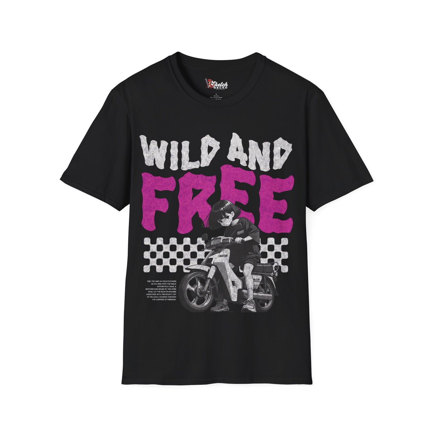Wild and Free Unisex Softstyle T-Shirt - Perfect for Adventurers and Bikers