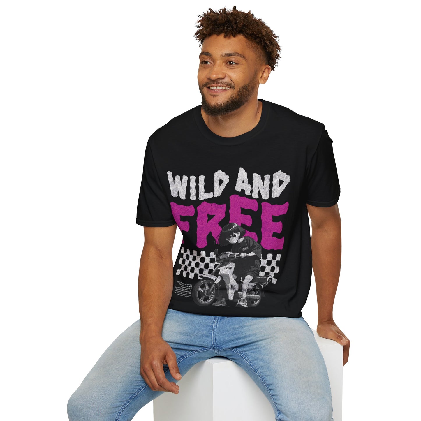 Wild and Free Unisex Softstyle T-Shirt - Perfect for Adventurers and Bikers