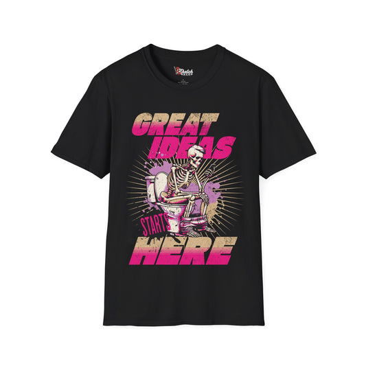 Great Ideas Skeleton Unisex Softstyle T-Shirt – Creative Graphic Tee for Inspiration and Motivation
